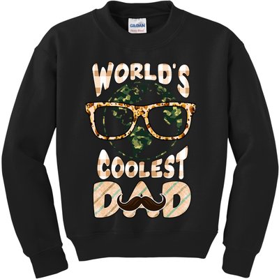 Funny World's Coolest Dad Beard Matchhing Family Gift For Father's Day Kids Sweatshirt