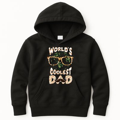Funny World's Coolest Dad Beard Matchhing Family Gift For Father's Day Kids Hoodie