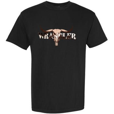 funny Wrangler Cowhide Cow Skull Cow Garment-Dyed Heavyweight T-Shirt