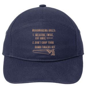 Funny Woodworking Carpentry Wood Lathe Funny Carpenter Gift 7-Panel Snapback Hat