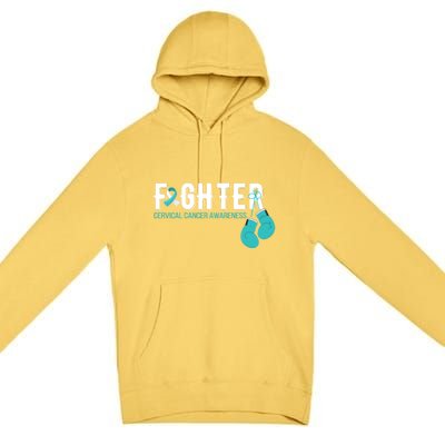 Fighter Warrior Cervical Cancer Awareness Funny Gift Great Gift Premium Pullover Hoodie