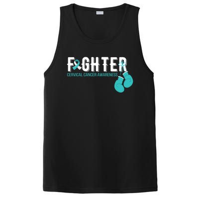 Fighter Warrior Cervical Cancer Awareness Funny Gift Great Gift PosiCharge Competitor Tank