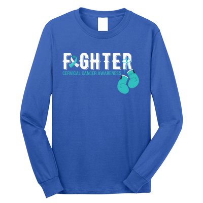 Fighter Warrior Cervical Cancer Awareness Funny Gift Great Gift Long Sleeve Shirt