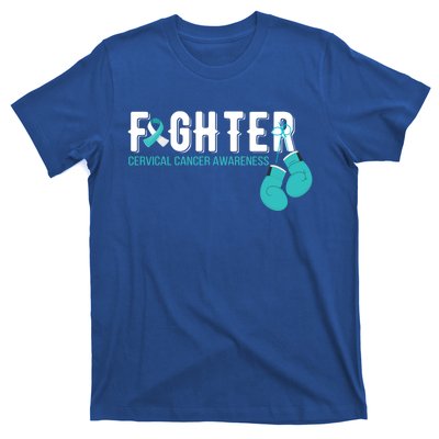 Fighter Warrior Cervical Cancer Awareness Funny Gift Great Gift T-Shirt