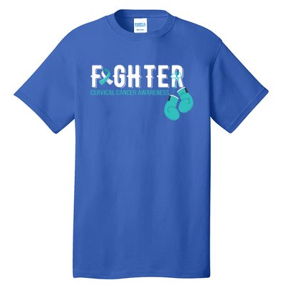 Fighter Warrior Cervical Cancer Awareness Funny Gift Great Gift Tall T-Shirt