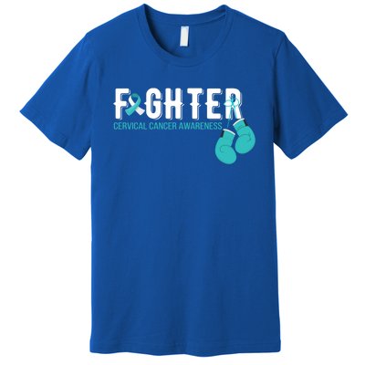 Fighter Warrior Cervical Cancer Awareness Funny Gift Great Gift Premium T-Shirt