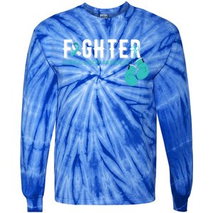 Fighter Warrior Cervical Cancer Awareness Funny Gift Great Gift Tie-Dye Long Sleeve Shirt