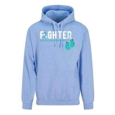 Fighter Warrior Cervical Cancer Awareness Funny Gift Great Gift Unisex Surf Hoodie