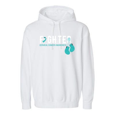 Fighter Warrior Cervical Cancer Awareness Funny Gift Great Gift Garment-Dyed Fleece Hoodie