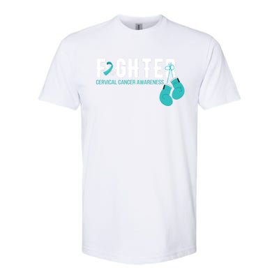 Fighter Warrior Cervical Cancer Awareness Funny Gift Great Gift Softstyle CVC T-Shirt