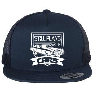 Father With Cars Flat Bill Trucker Hat