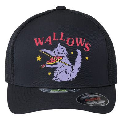 Funny Wallows Cat Fiddle Flexfit Unipanel Trucker Cap