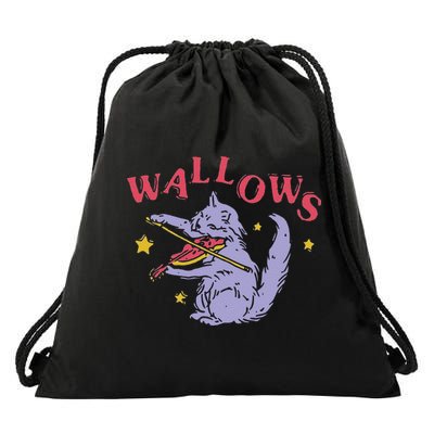 Funny Wallows Cat Fiddle Drawstring Bag
