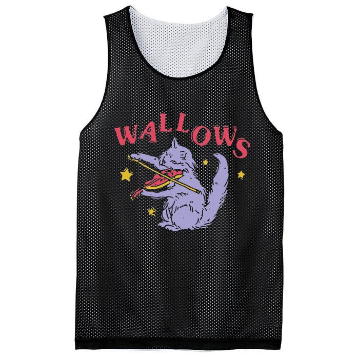 Funny Wallows Cat Fiddle Mesh Reversible Basketball Jersey Tank