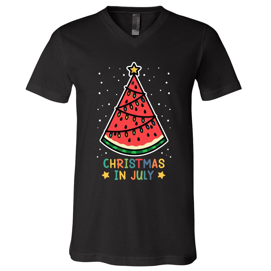 Funny Watermelon Christmas in July Wo  V-Neck T-Shirt