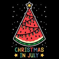 Funny Watermelon Christmas in July Wo  7-Panel Snapback Hat