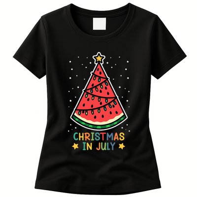 Funny Watermelon Christmas in July Wo  Womens T-Shirt