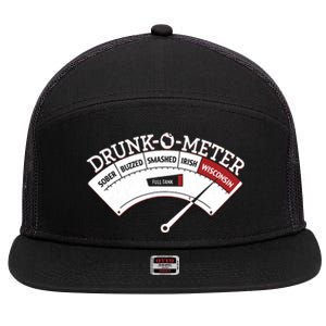 Funny Wisconsin Drinking Wisconsin Drunk Funny 7 Panel Mesh Trucker Snapback Hat