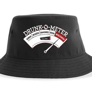 Funny Wisconsin Drinking Wisconsin Drunk Funny Sustainable Bucket Hat