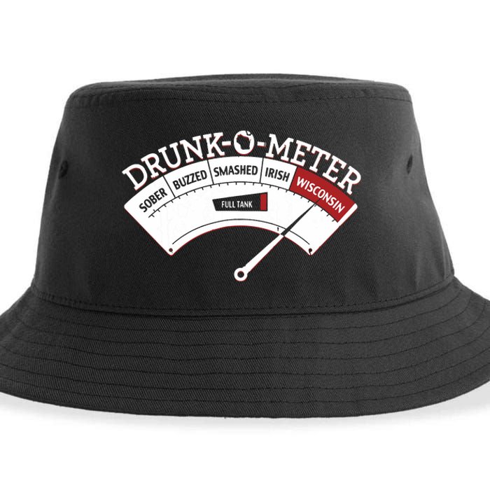 Funny Wisconsin Drinking Wisconsin Drunk Funny Sustainable Bucket Hat