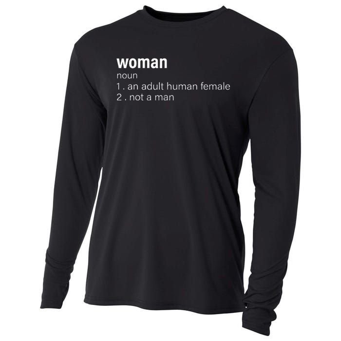 Funny Woman Definition Noun An Adult Human Female Cooling Performance Long Sleeve Crew