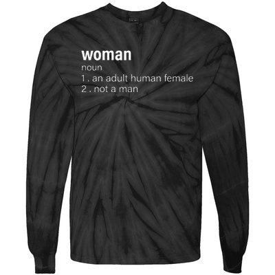 Funny Woman Definition Noun An Adult Human Female Tie-Dye Long Sleeve Shirt