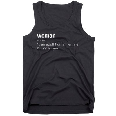 Funny Woman Definition Noun An Adult Human Female Tank Top