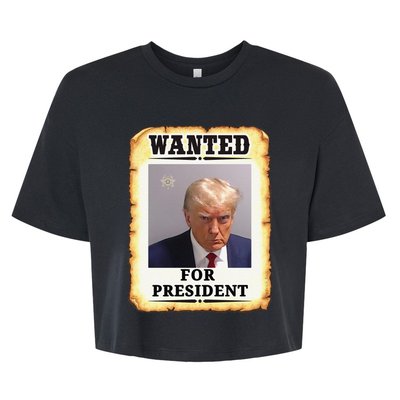 Funny Wanted Donald Trump For President 2024 Bella+Canvas Jersey Crop Tee