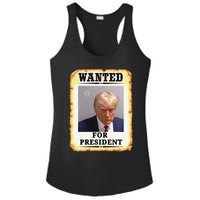 Funny Wanted Donald Trump For President 2024 Ladies PosiCharge Competitor Racerback Tank