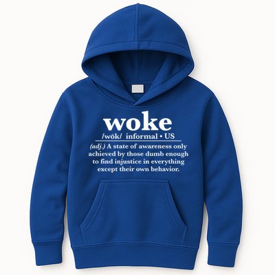 Funny Woke Definition Anti Woke Meme Gift Kids Hoodie