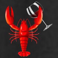 Funny Wine Drinking Lobster Red Crawfish Wine Lovers Gift 7 Panel Mesh Trucker Snapback Hat