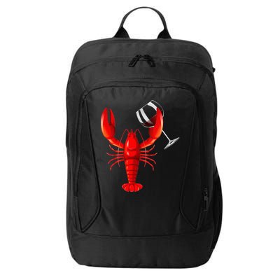 Funny Wine Drinking Lobster Red Crawfish Wine Lovers Gift City Backpack