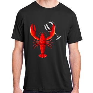 Funny Wine Drinking Lobster Red Crawfish Wine Lovers Gift Adult ChromaSoft Performance T-Shirt