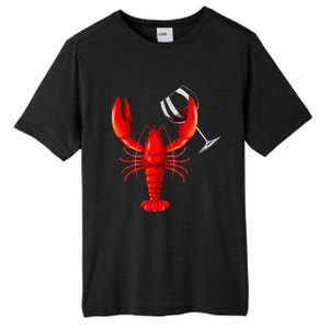 Funny Wine Drinking Lobster Red Crawfish Wine Lovers Gift Tall Fusion ChromaSoft Performance T-Shirt