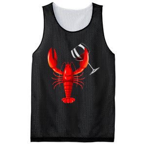 Funny Wine Drinking Lobster Red Crawfish Wine Lovers Gift Mesh Reversible Basketball Jersey Tank