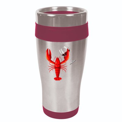 Funny Wine Drinking Lobster Red Crawfish Wine Lovers Gift 16oz Travel Tumbler