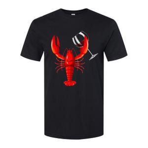 Funny Wine Drinking Lobster Red Crawfish Wine Lovers Gift Softstyle CVC T-Shirt