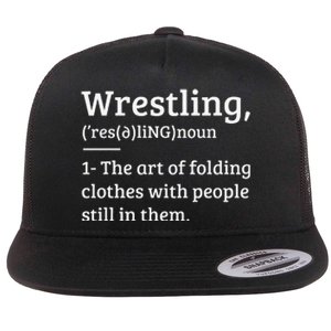 Funny Wrestling Definition Wrestler Gift Flat Bill Trucker Hat