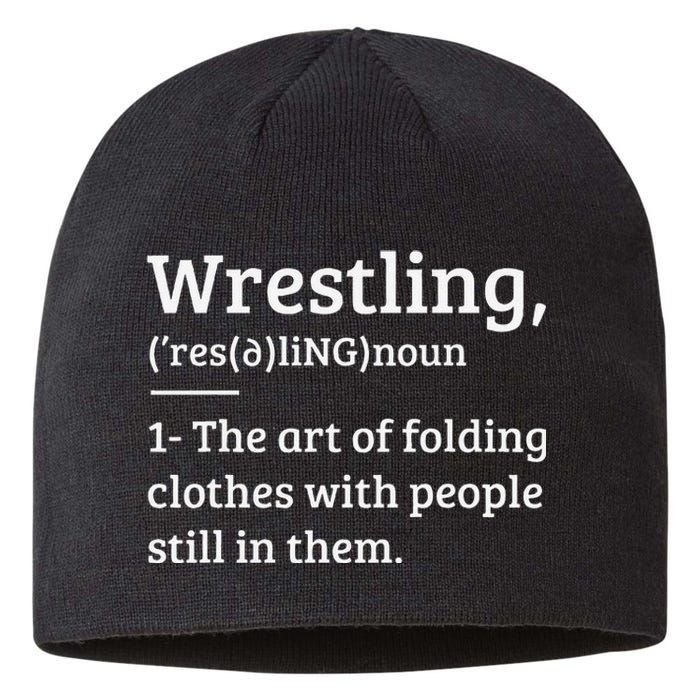 Funny Wrestling Definition Wrestler Gift Sustainable Beanie