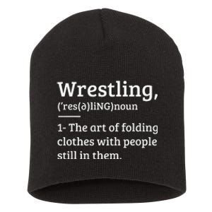 Funny Wrestling Definition Wrestler Gift Short Acrylic Beanie