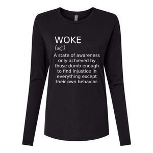 Funny Woke Definition Womens Cotton Relaxed Long Sleeve T-Shirt