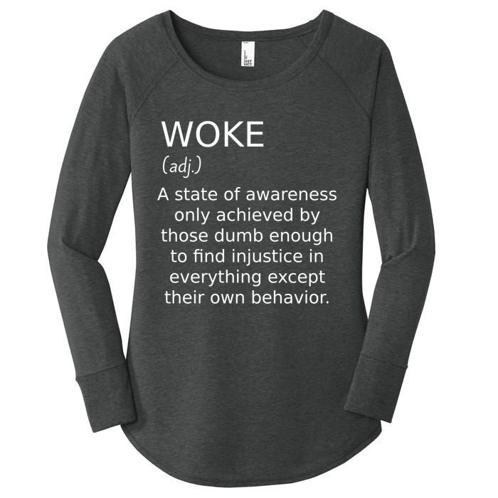 Funny Woke Definition Women's Perfect Tri Tunic Long Sleeve Shirt