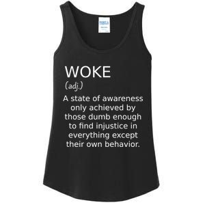 Funny Woke Definition Ladies Essential Tank