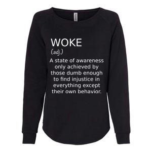 Funny Woke Definition Womens California Wash Sweatshirt