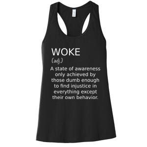 Funny Woke Definition Women's Racerback Tank