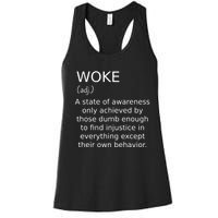 Funny Woke Definition Women's Racerback Tank