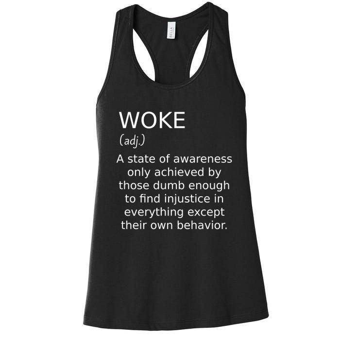 Funny Woke Definition Women's Racerback Tank