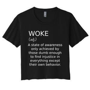 Funny Woke Definition Women's Crop Top Tee