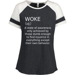 Funny Woke Definition Enza Ladies Jersey Colorblock Tee