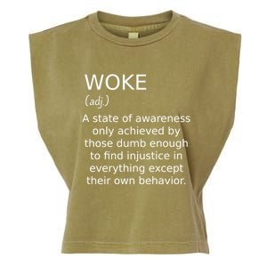 Funny Woke Definition Garment-Dyed Women's Muscle Tee